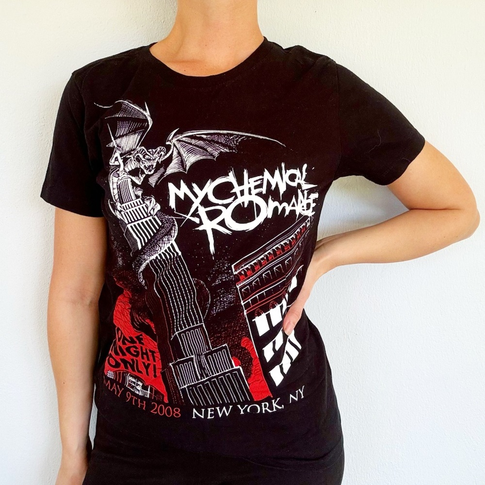 My Chemical Romance New York City 2008 black cotton band concert tee size XS